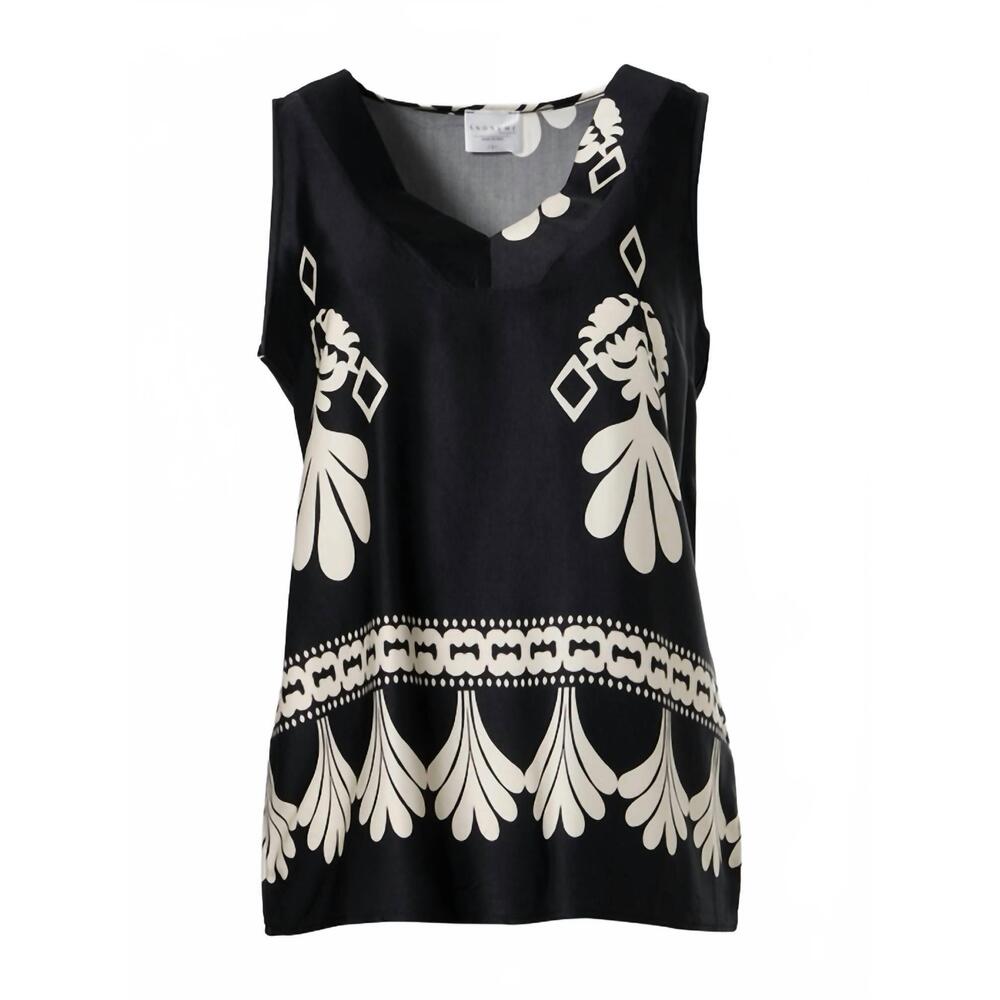 NEW ANONYME women's meander sleeveless top in blue